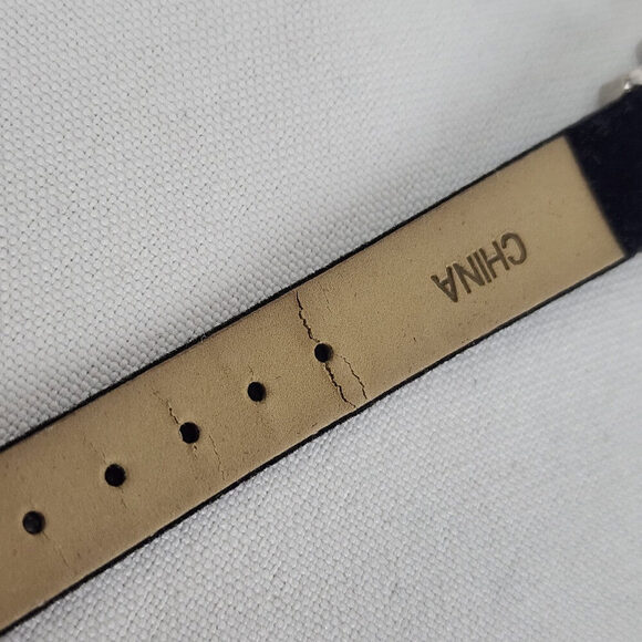 Quartz Silver & Rhinestone Black Band Watch - Picture 6 of 6